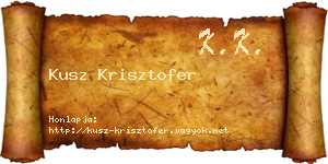 Kusz Krisztofer névjegykártya