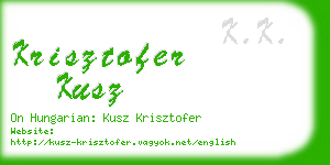 krisztofer kusz business card